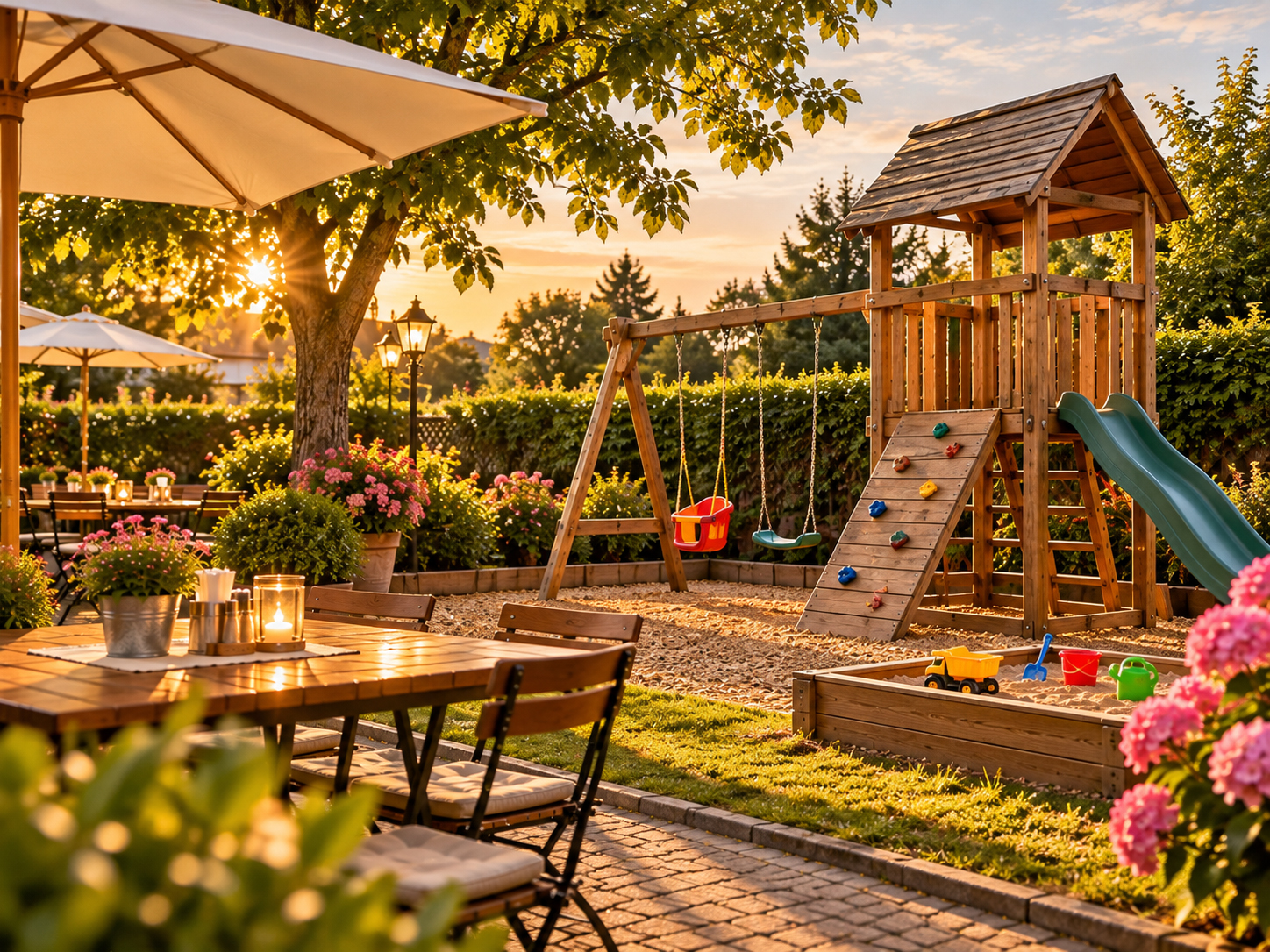 Spielplatz in der Gartenwirtschaft